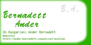 bernadett ander business card